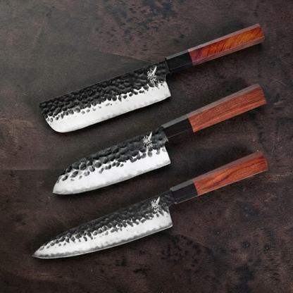 Knivsæt Tsuchime | Kokkekniv - Nakiri - Santoku