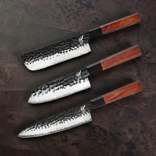Knivsæt Tsuchime | Kokkekniv - Nakiri - Santoku